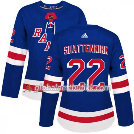 New York Rangers Hockeydrakt Kevin Shattenkirk 22 2017-2018 Blå Adidas Authentic - Dame